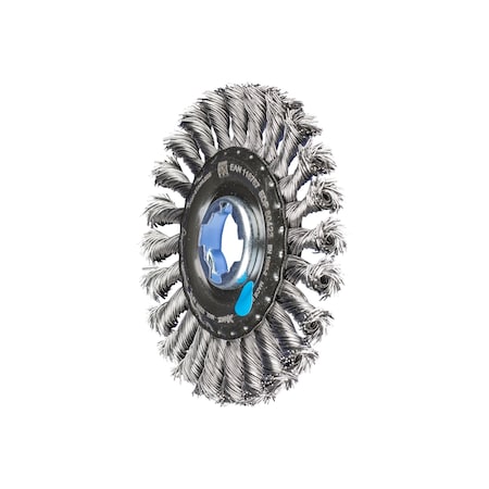 Pferd 4-1/2" OD full cable twist knot wheel brush - .020" stainless steel wire, X-LOCK mounting sytem 80423